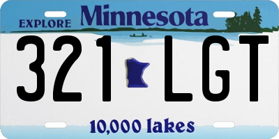 MN license plate 321LGT