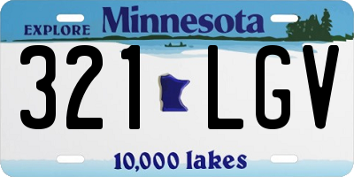 MN license plate 321LGV