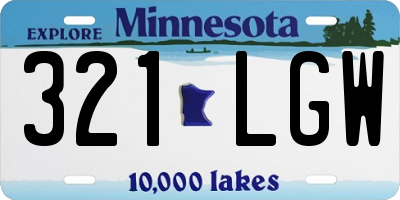 MN license plate 321LGW