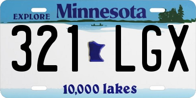 MN license plate 321LGX