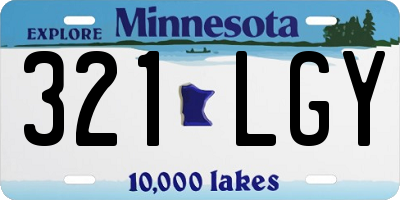 MN license plate 321LGY