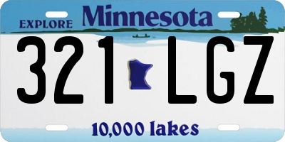 MN license plate 321LGZ