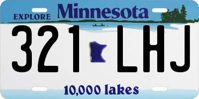MN license plate 321LHJ