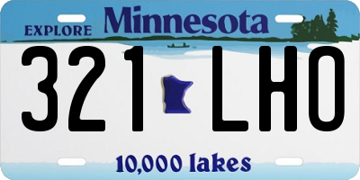 MN license plate 321LHO