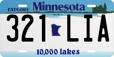 MN license plate 321LIA
