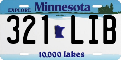 MN license plate 321LIB
