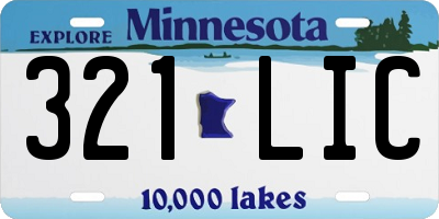 MN license plate 321LIC