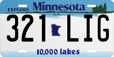 MN license plate 321LIG