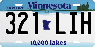 MN license plate 321LIH