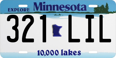 MN license plate 321LIL