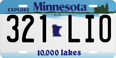 MN license plate 321LIO