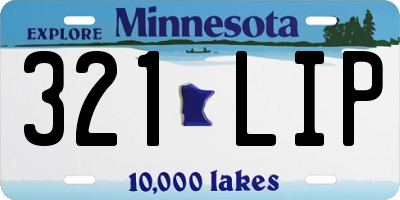 MN license plate 321LIP