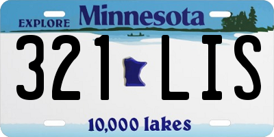MN license plate 321LIS