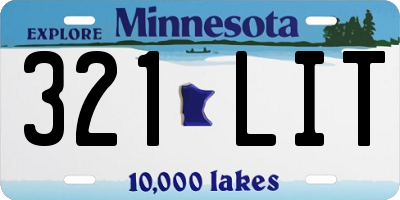 MN license plate 321LIT