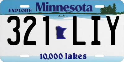 MN license plate 321LIY
