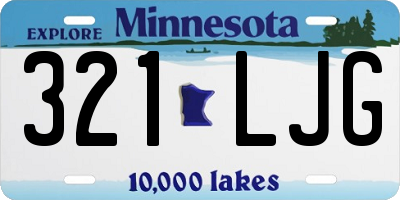 MN license plate 321LJG