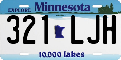 MN license plate 321LJH