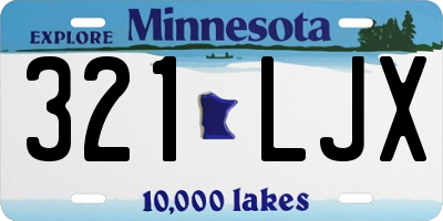 MN license plate 321LJX