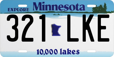 MN license plate 321LKE