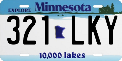 MN license plate 321LKY