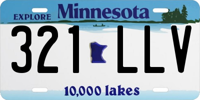 MN license plate 321LLV