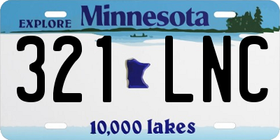 MN license plate 321LNC