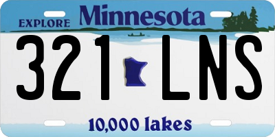 MN license plate 321LNS