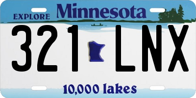 MN license plate 321LNX
