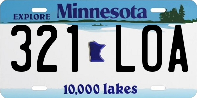 MN license plate 321LOA
