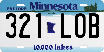 MN license plate 321LOB