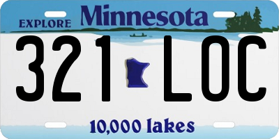 MN license plate 321LOC