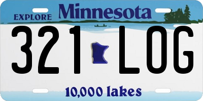 MN license plate 321LOG