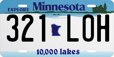 MN license plate 321LOH