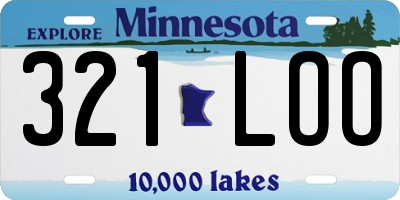 MN license plate 321LOO
