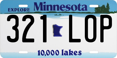 MN license plate 321LOP