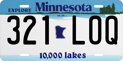 MN license plate 321LOQ