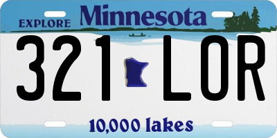 MN license plate 321LOR