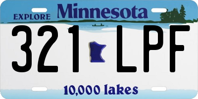 MN license plate 321LPF