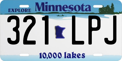 MN license plate 321LPJ
