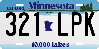 MN license plate 321LPK