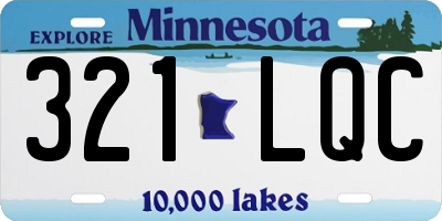 MN license plate 321LQC