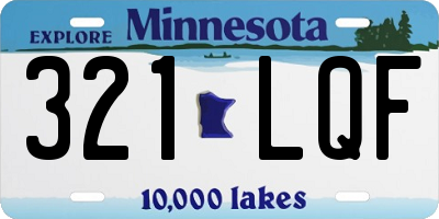 MN license plate 321LQF