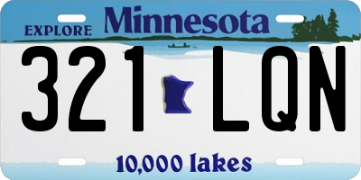 MN license plate 321LQN
