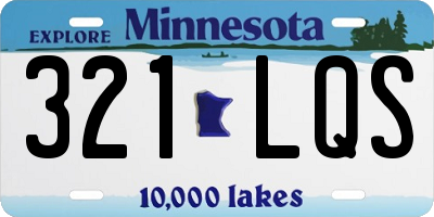 MN license plate 321LQS