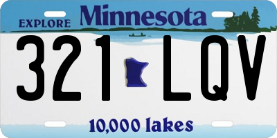 MN license plate 321LQV