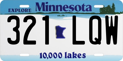 MN license plate 321LQW