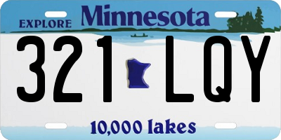 MN license plate 321LQY