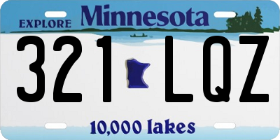 MN license plate 321LQZ
