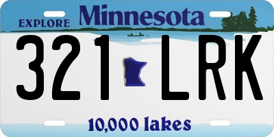 MN license plate 321LRK