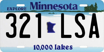 MN license plate 321LSA